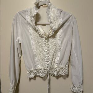 Vintage White Lace Blouse